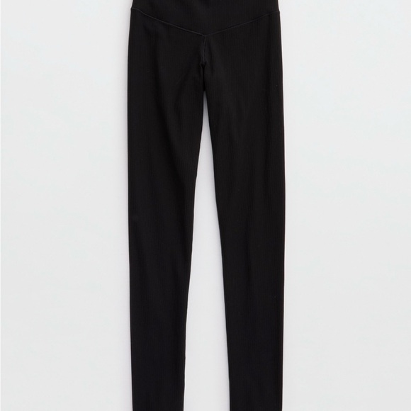 Aerie Black Ribbed Leggings - Picture 2 of 3